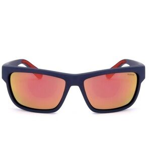 Unisex Sunlit Sunglasses Polaroid Navy Sunglasses with Orange Lenses